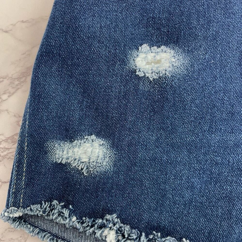 Chic Vintage Custom Cutoff Distressed Blue Denim Jean Shorts 16 - Picture 3 of 6